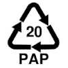 Símbolo de reciclaje: cartón ondulado